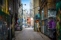 Colorful street art in Graffiti Alley, in the Fashion District o Royalty Free Stock Photo