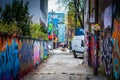 Colorful street art in Graffiti Alley, in the Fashion District o Royalty Free Stock Photo