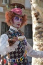 Street actor on famous Ramblas in Barcelona