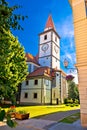 Colorful street of baroque town Varazdin view