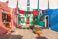 Colorful street in Burano, Venice, Italy Royalty Free Stock Photo