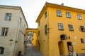 Colourful street in Sighisoara, Romania Royalty Free Stock Photo