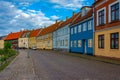 Colorful street in Danish town Nyborg Royalty Free Stock Photo