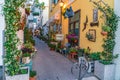 Colorful street with flowers in Ischia, Italy