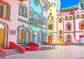 The colorful street of Izmailovsky Kremlin