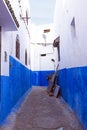 Colorful street of the Kasbah of the Udayas in Rabat, Morocco, A