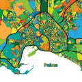Colorful street map of Palma