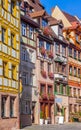 Colorful street- Nuremberg, Germany -typical german houses