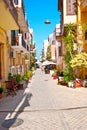 The colorful street in old town, Chania, Crete, Greece