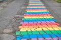 Colorful street pavement, lgbt and peace abstract