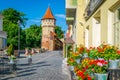 Colorful street in Sibiu in the morning, Transylvania region