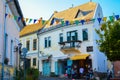 colorful street in Szentendre city Hungaria summer