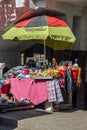 Colorful street vendor in Cap Haitien.