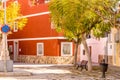 Colorful street of Villajoyosa city, Costa Blanca, Spain Royalty Free Stock Photo