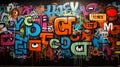 Colorful Streetart Graffiti Wall background