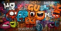 Colorful Streetart Graffiti Wall background