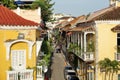 Colorful streets and balconies of Cartagena