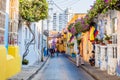 Colorful streets Getsemanir Cartagena de los indias Bolivar Colo Royalty Free Stock Photo