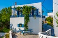 Colorful streets of Mandraki town at Greek island Nisyros Royalty Free Stock Photo
