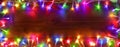 Colorful String Lights On Wooden