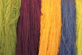 Colorful strings of yarn at store Royalty Free Stock Photo