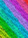 Colorful stripe in triangles pattern with line texture