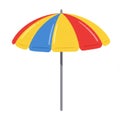 Colorful Striped Beach Umbrella on White Background Royalty Free Stock Photo
