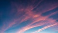 Colorful striped cloud and blue sky in the sunset Royalty Free Stock Photo