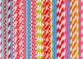 Colorful striped cocktail straws pattern, abstract background Royalty Free Stock Photo