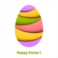 Colorful striped easter egg