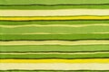 Colorful striped fabric texture. Thin cotton cloth with horizontal colored lines pattern. Textile with green yellow beige brown