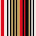 Colorful Striped Pattern with Red, Black, Gold, and White Vertical Lines. Royalty Free Stock Photo