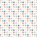 Colorful Striped Stars Seamless Vector Pattern Background Royalty Free Stock Photo