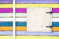 Colorful striped wall of beach house. Royalty Free Stock Photo