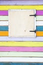 Colorful striped wall of beach house. Royalty Free Stock Photo