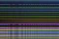 Colorful stripes on a broken LCD TV screen Royalty Free Stock Photo