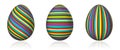 Colorful stripped easter eggs
