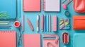 Colorful Study Supplies for Back to School Royalty Free Stock Photo