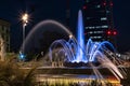 Colorful, stunning Fountain of The Four Seasons, Fontana delle Quattro Stagioni at Julius Caesar Square, Piazzale Giulio Cesare