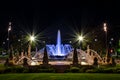 Colorful, stunning Fountain of The Four Seasons, Fontana delle Quattro Stagioni at Julius Caesar Square, Piazzale Giulio Cesare