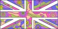 Colorful stylezed UK flag