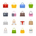 Ladies purses icon set