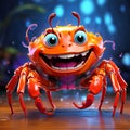 Colorful 3D Crab with Unique Expression Royalty Free Stock Photo
