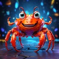 Colorful 3D Crab with Unique Expression Royalty Free Stock Photo