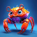 Colorful 3D Crab with Unique Expression Royalty Free Stock Photo