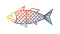Colorful Stylized Fish with Mesh Pattern Vector, vector design Generative AI Royalty Free Stock Photo