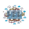 Cloud Computing Data Center Network Servers Rack Technology Connection Royalty Free Stock Photo