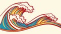 Colorful Stylized Ocean Wave Vector Graphic Design, vector design Generative AI Royalty Free Stock Photo