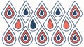 Colorful Stylized Raindrop Pattern, vector design Generative AI Royalty Free Stock Photo