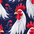 Colorful stylized rooster pattern design on a dark background Royalty Free Stock Photo